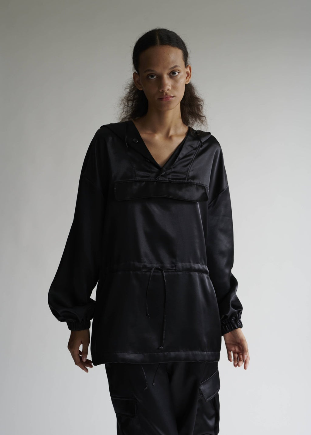 ロストコントロール　SATIN BLOUSON サイズ2　ブラック Satin Pullover Blouson – INSCRIRE
