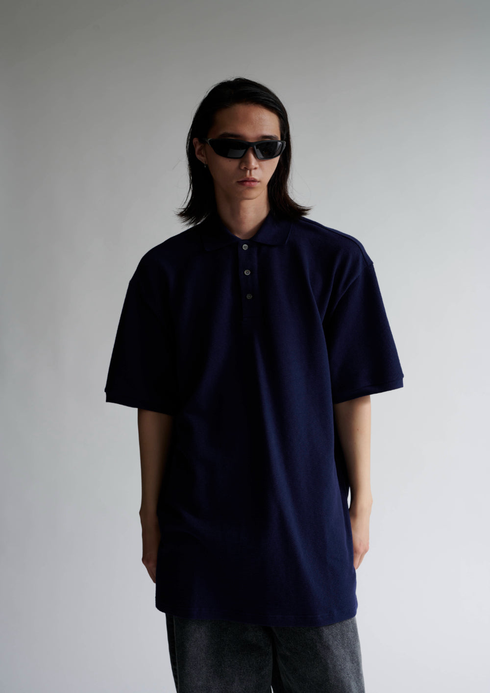 ETS.MATERIAUX Big POLO ポロシャツ ネイビー サイズ2 ETS.MATERIAUX Big POLO ポロシャツ ネイビー サイズ2 Ets
