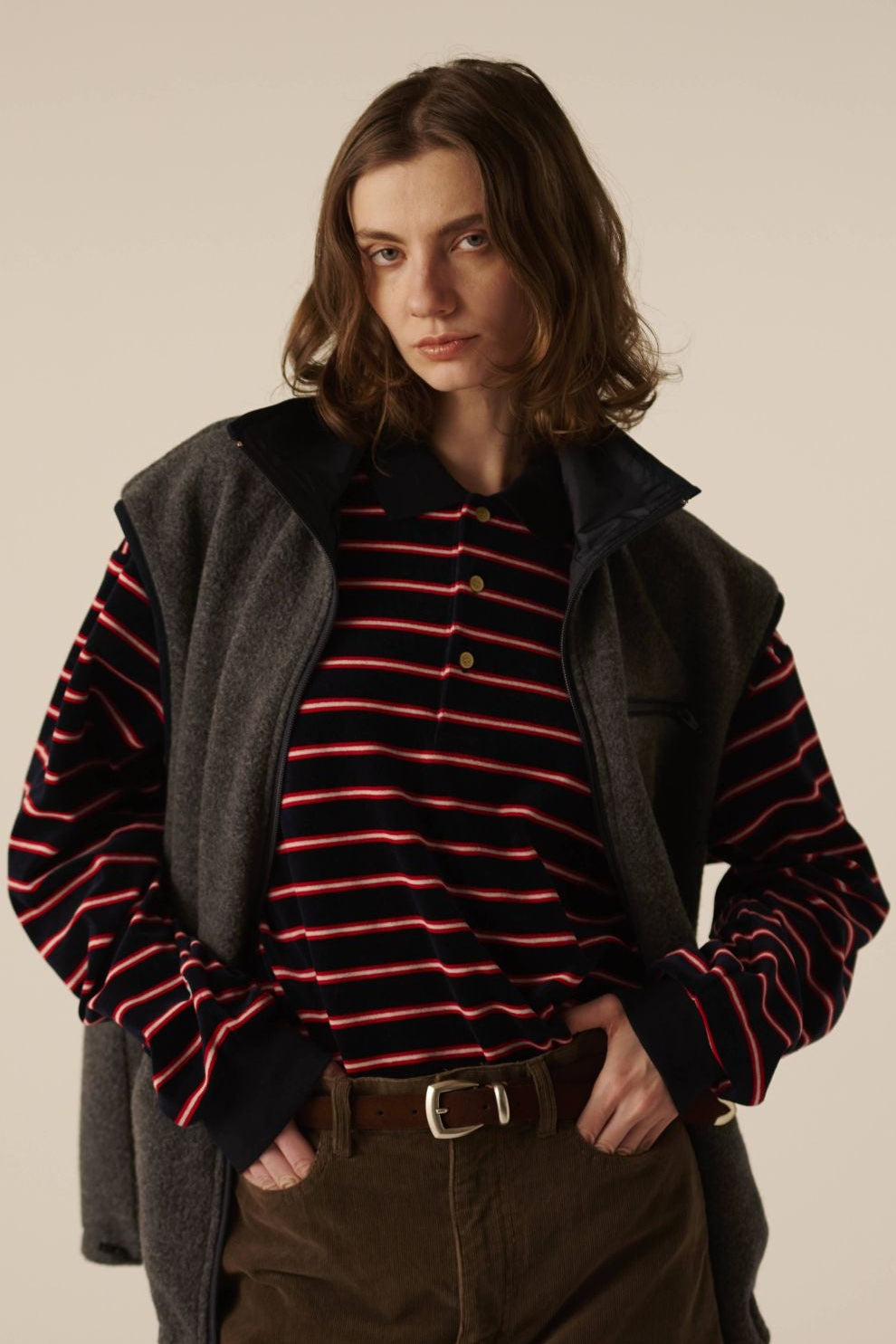 Velvet Border Polo Shirt – INSCRIRE