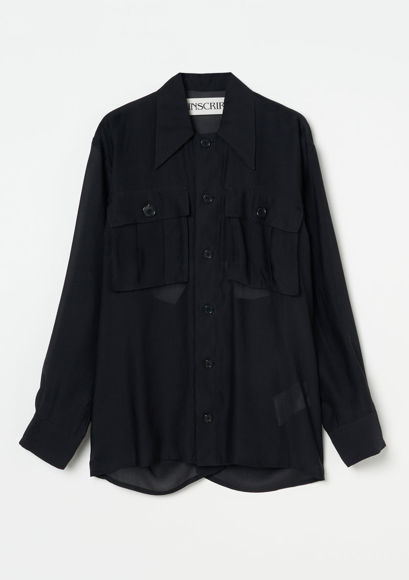 【25SS PRE ORDER】Sheer Satin Millitary Jacket