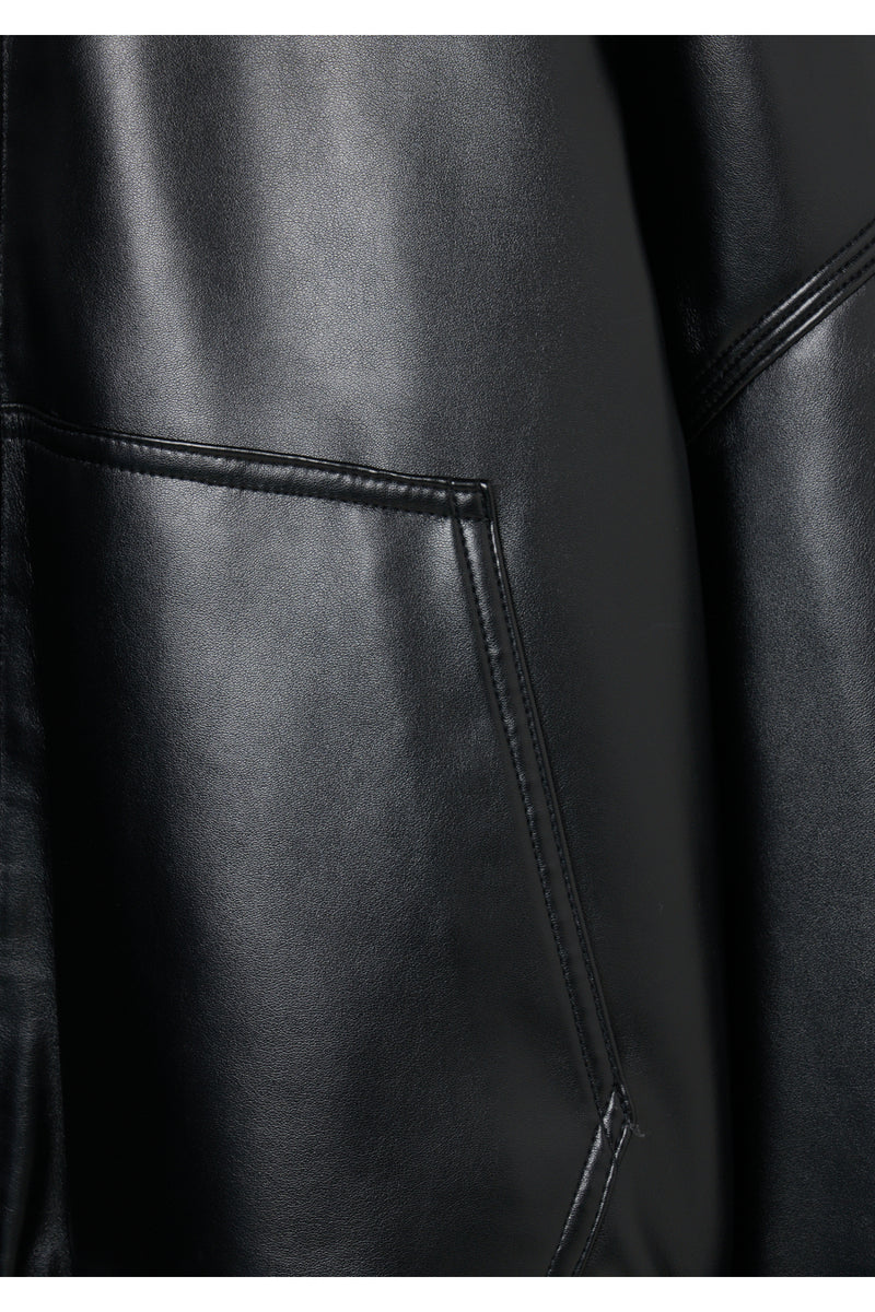 Leather Zip Up Hoodie