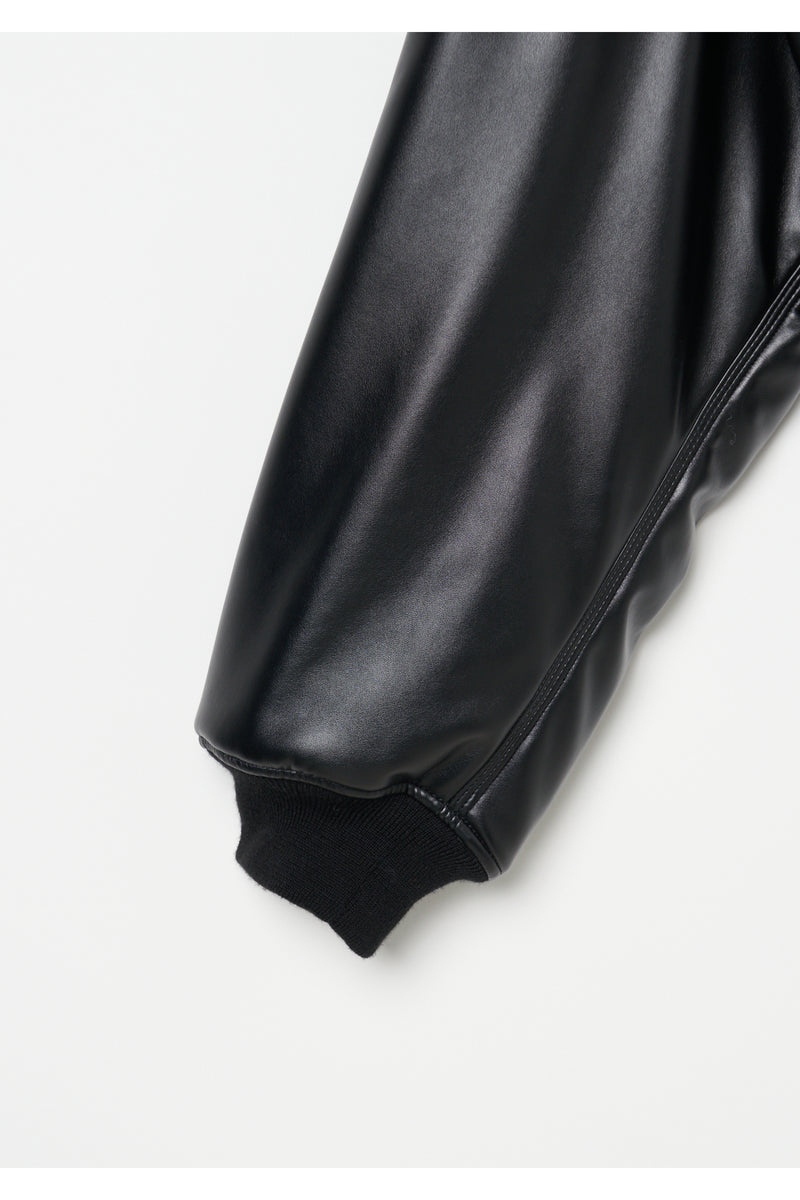 Leather Zip Up Hoodie