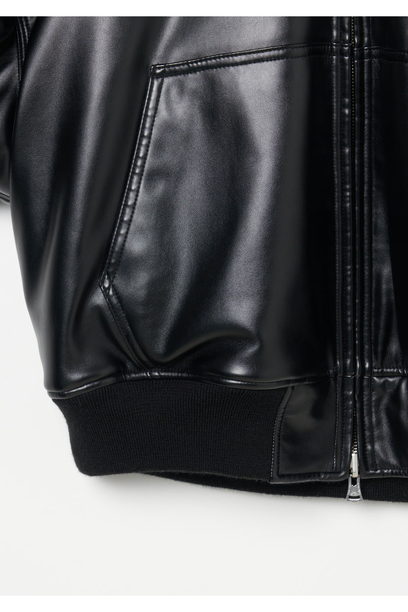 Leather Zip Up Hoodie