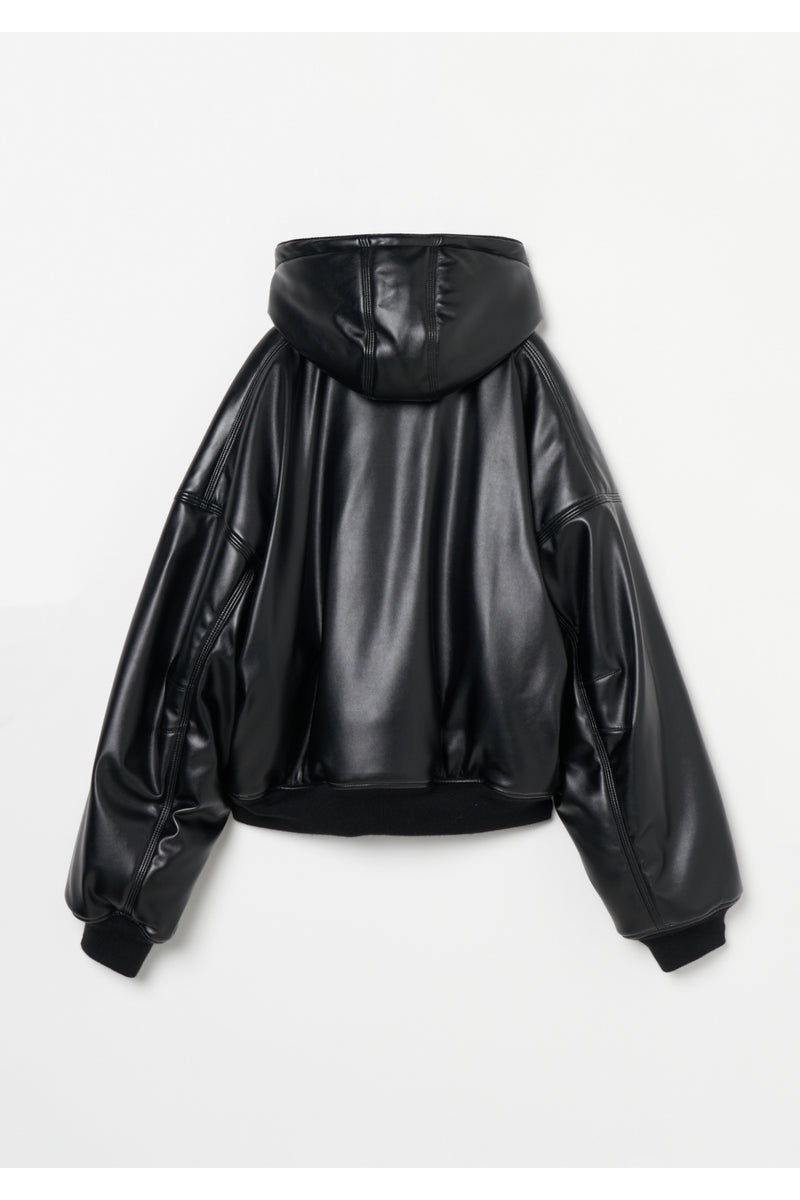 Leather Zip Up Hoodie