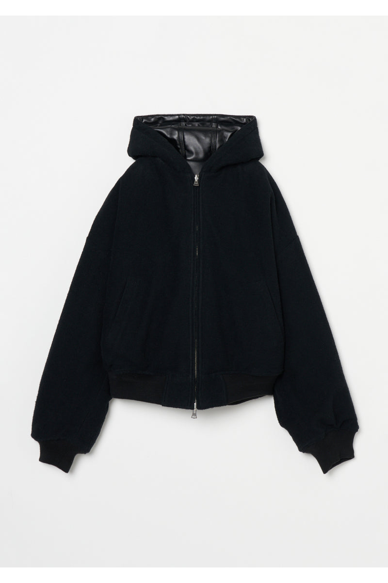 Leather Zip Up Hoodie