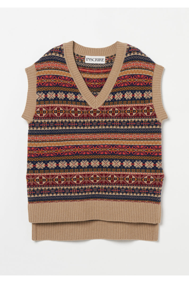 Fairisle V Neck Vest