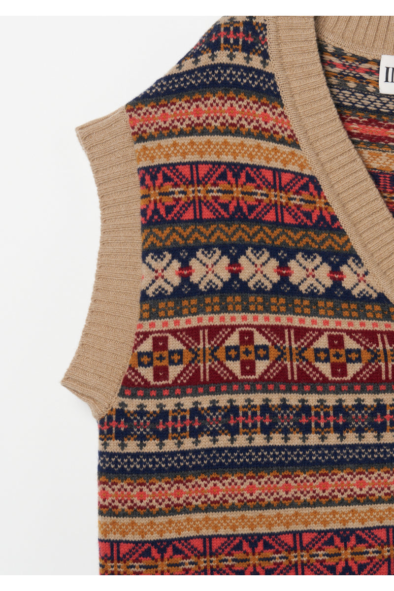 Fairisle V Neck Vest