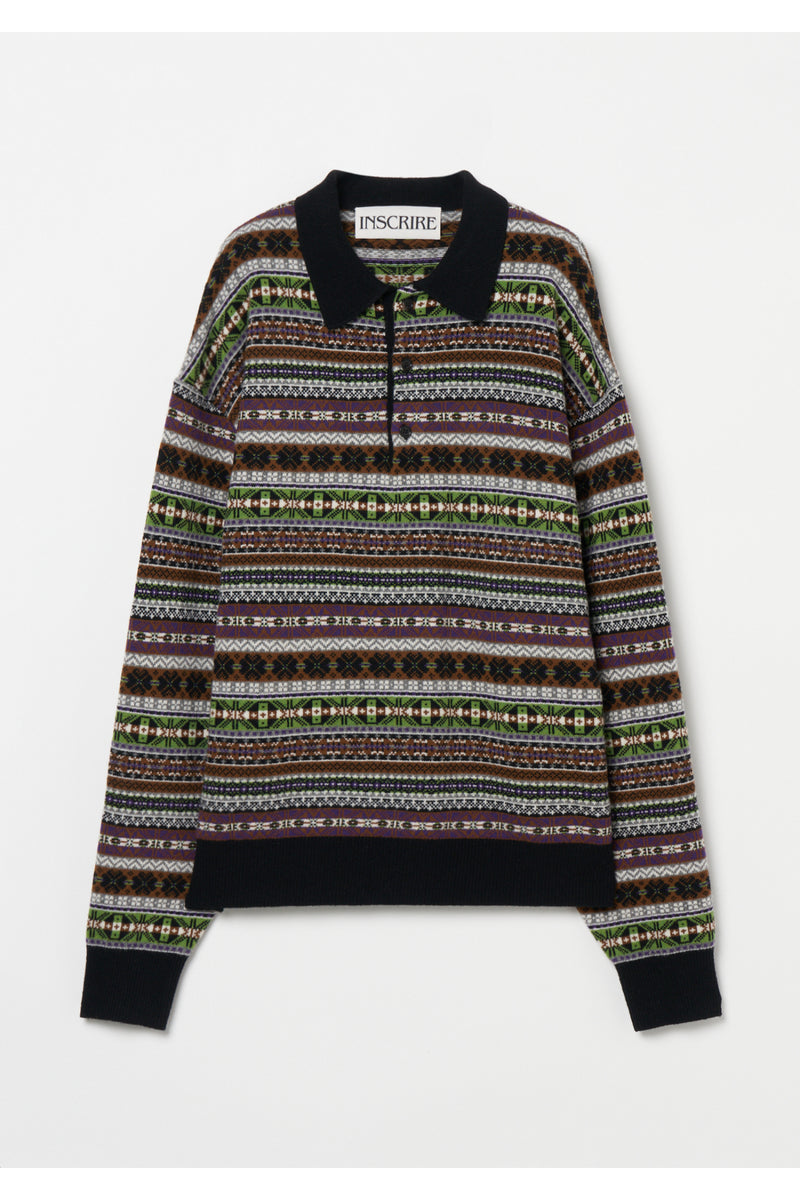 Fairisle Polo Sweater　