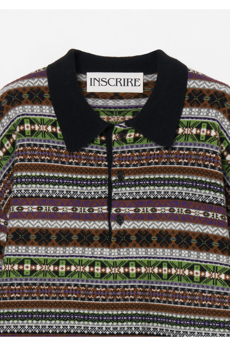 Fairisle Polo Sweater　