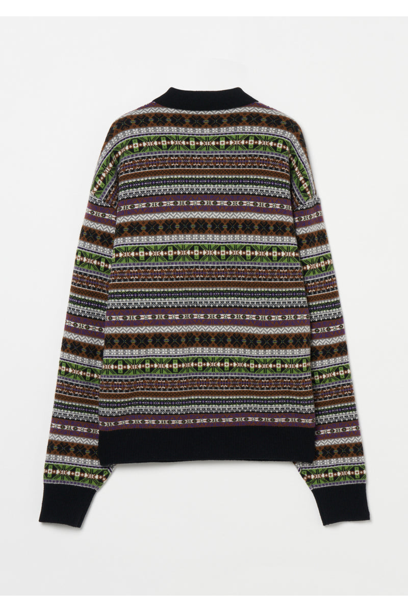 Fairisle Polo Sweater　