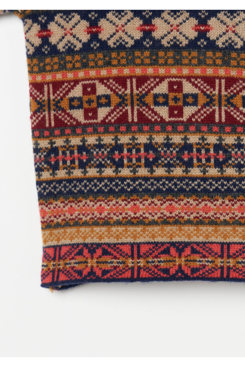 Fairisle Short Polo Sweater　