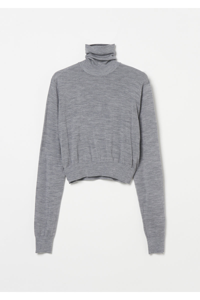 Wool Short Length Turtle Neck　