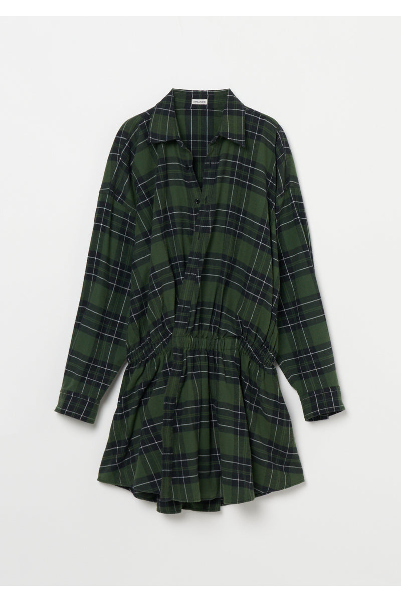 Flannel Shirt Dress　