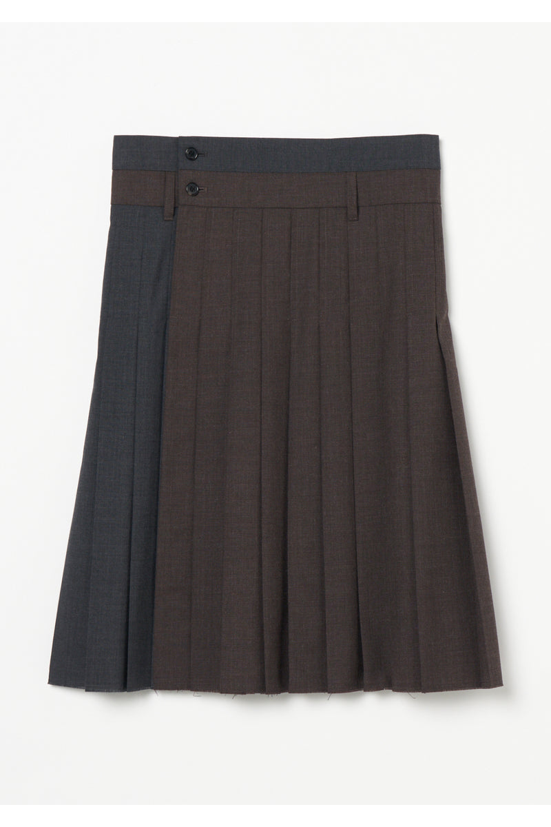 Wool Wrap Pleats Skirt　