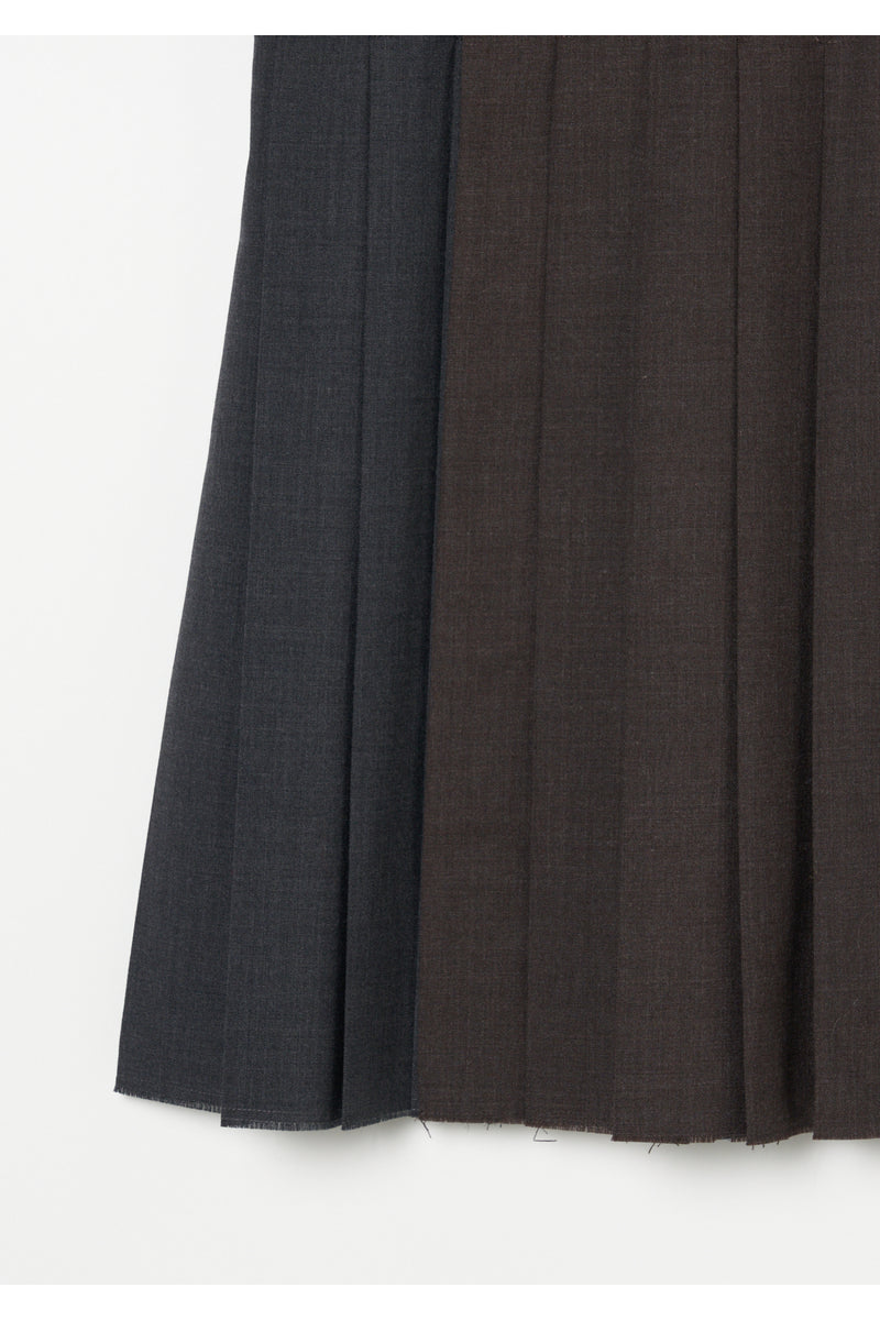 Wool Wrap Pleats Skirt　