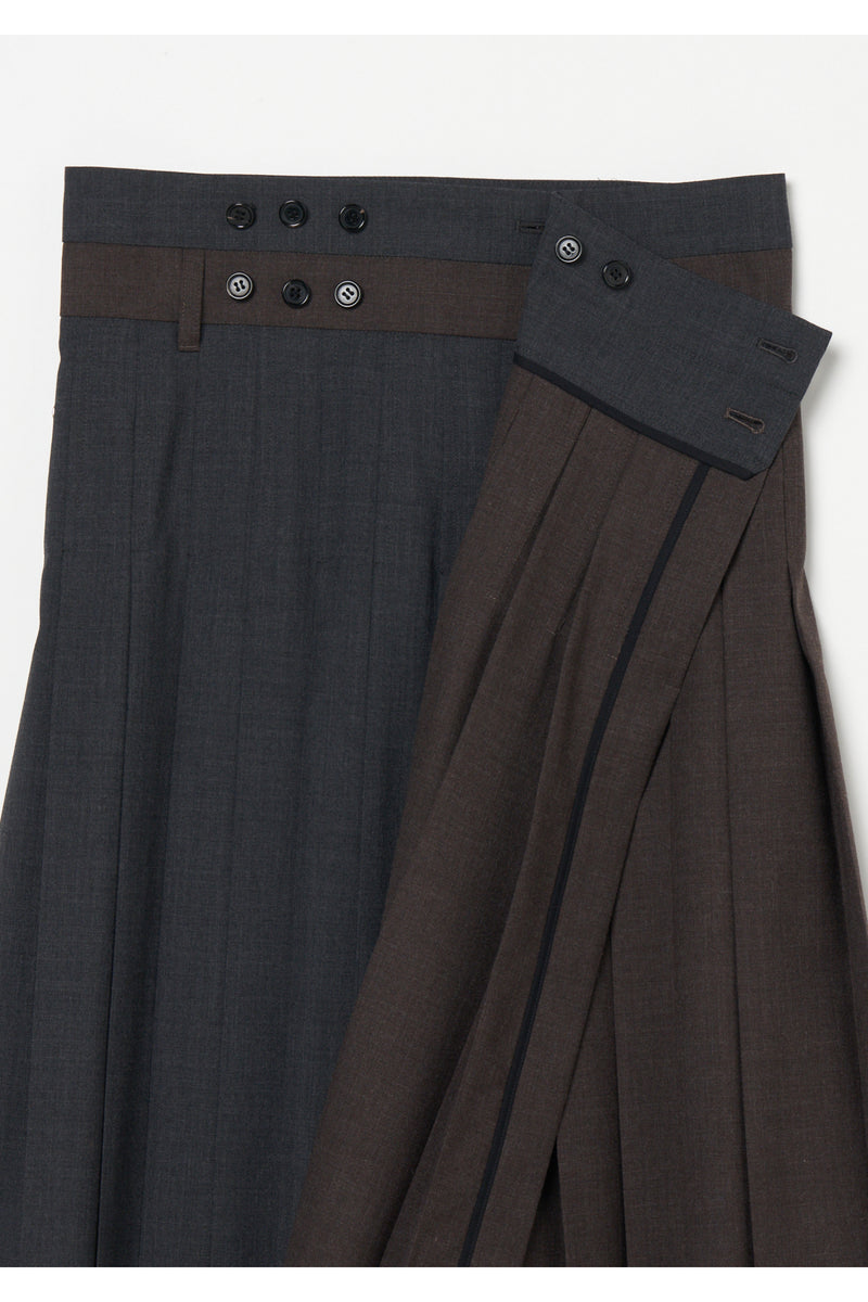 Wool Wrap Pleats Skirt　