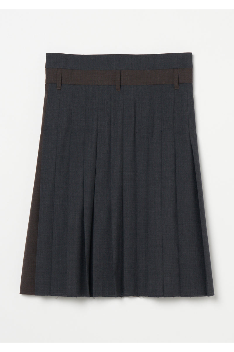 Wool Wrap Pleats Skirt　