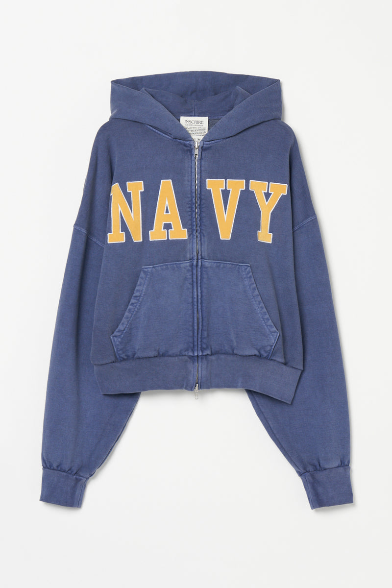 Navy Zip Hoodie　　