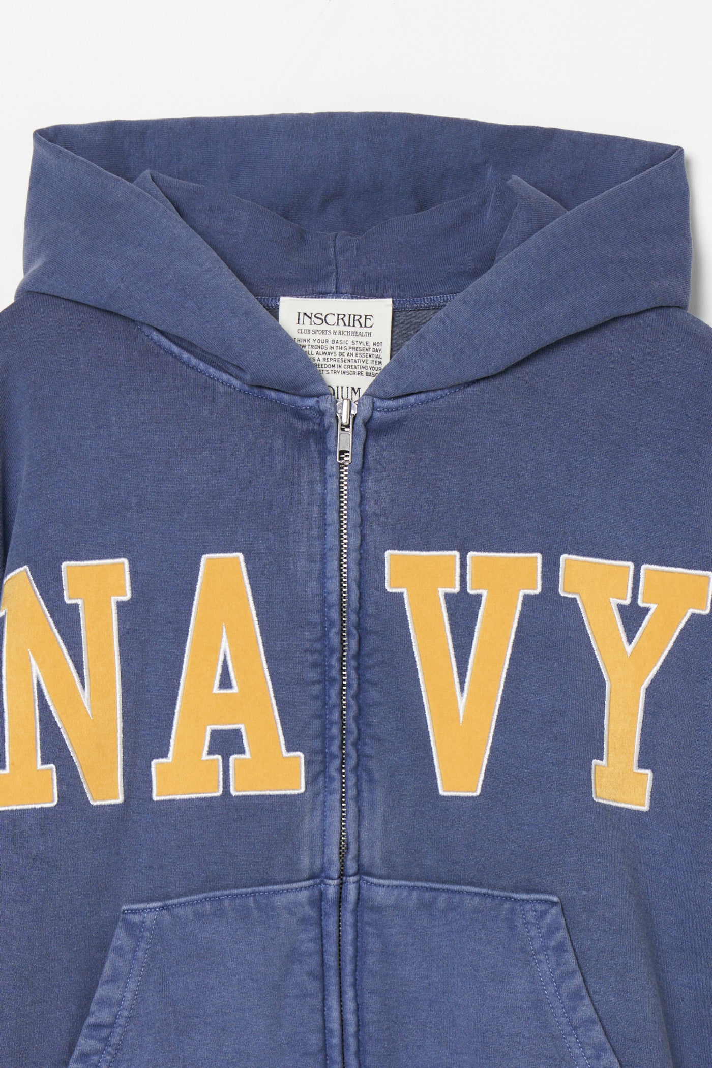 Navy Zip Hoodie – INSCRIRE