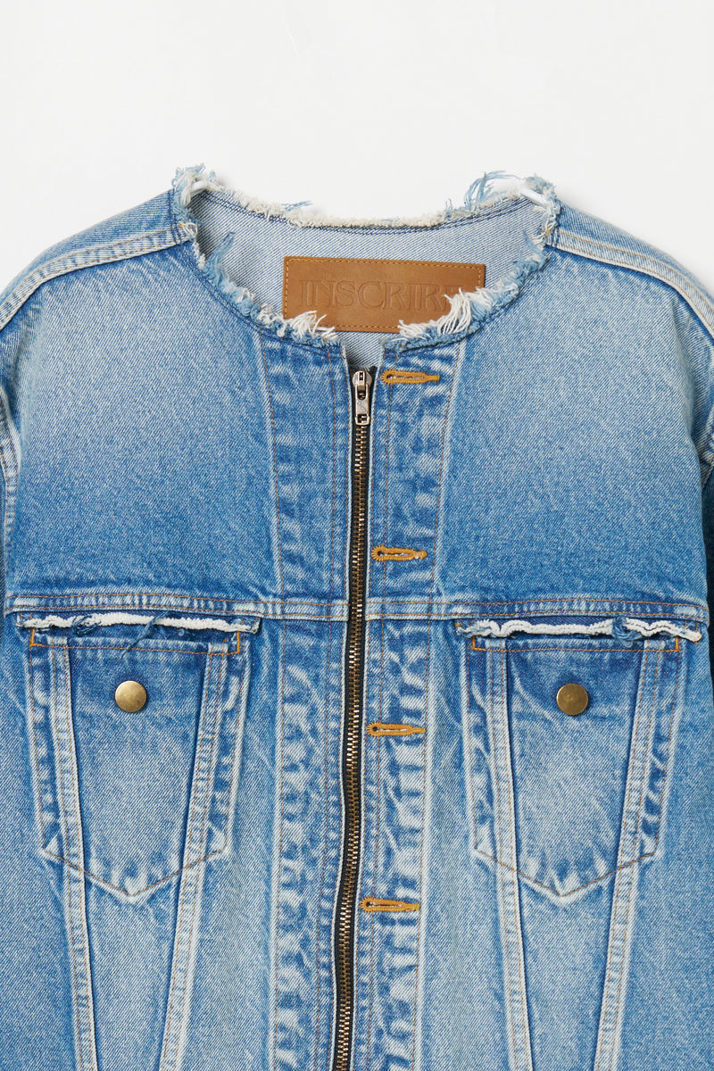Used Denim Zip Jacket – INSCRIRE