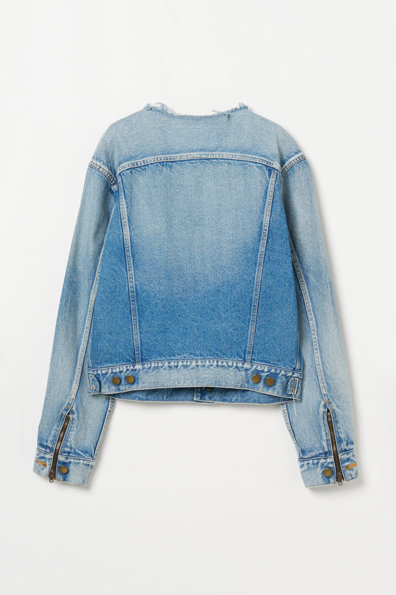 Used Denim Zip Jacket – INSCRIRE