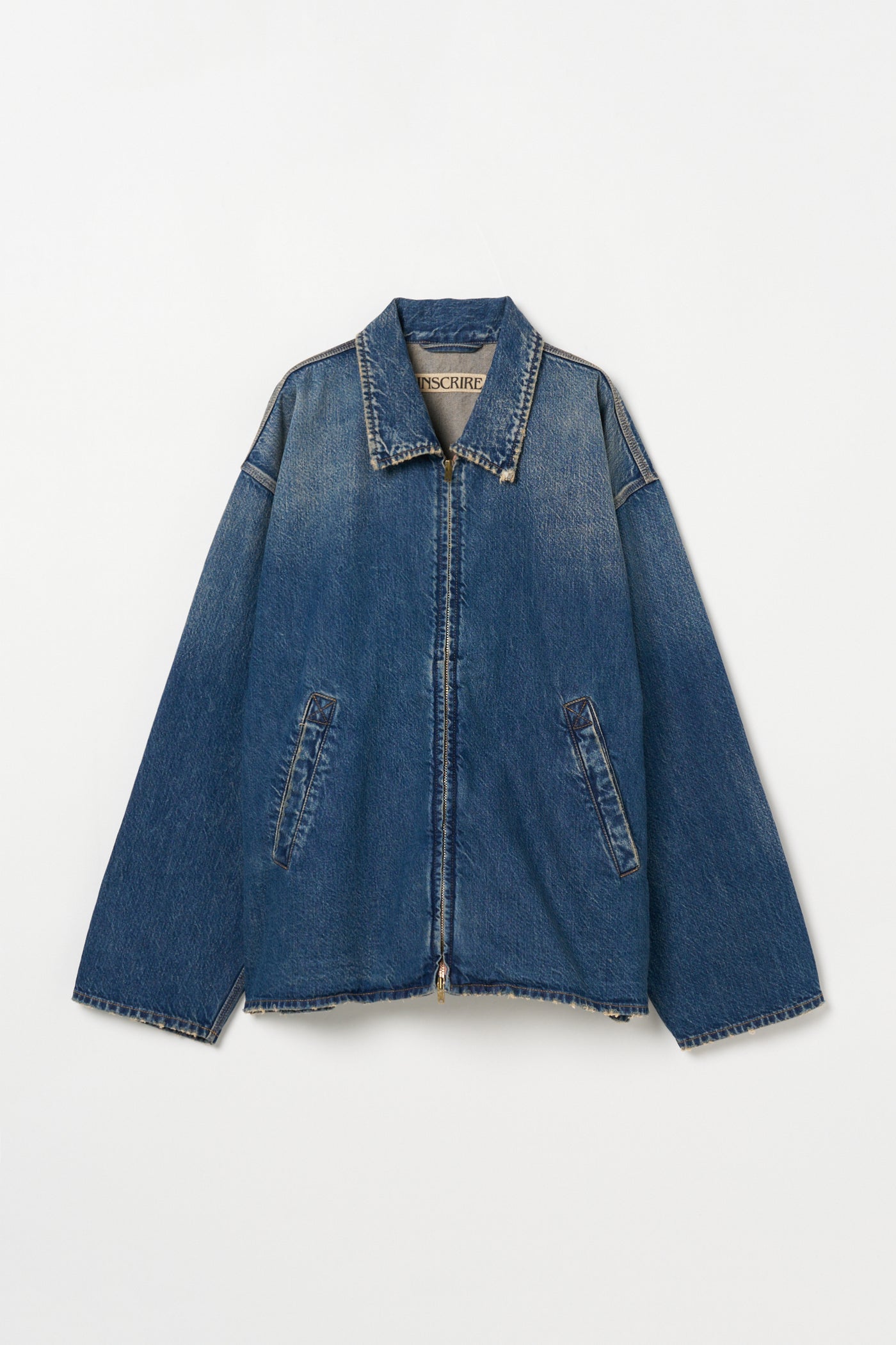 Used Denim Zip Up Blouson – INSCRIRE Used Denim Zip Up Blouson – INSCRIRE