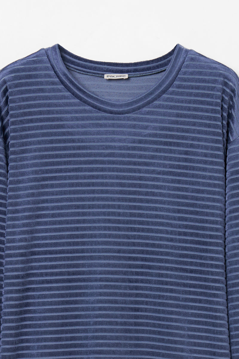 Velour Border Long Sleeve Tee – INSCRIRE