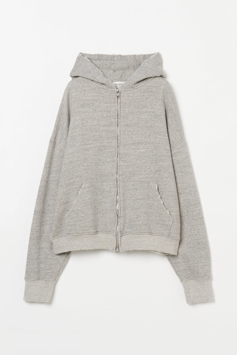 INSCRIRE フリース フーディー S グレー　ウール パーカー Zip Up Hoodie - GREY – INSCRIRE