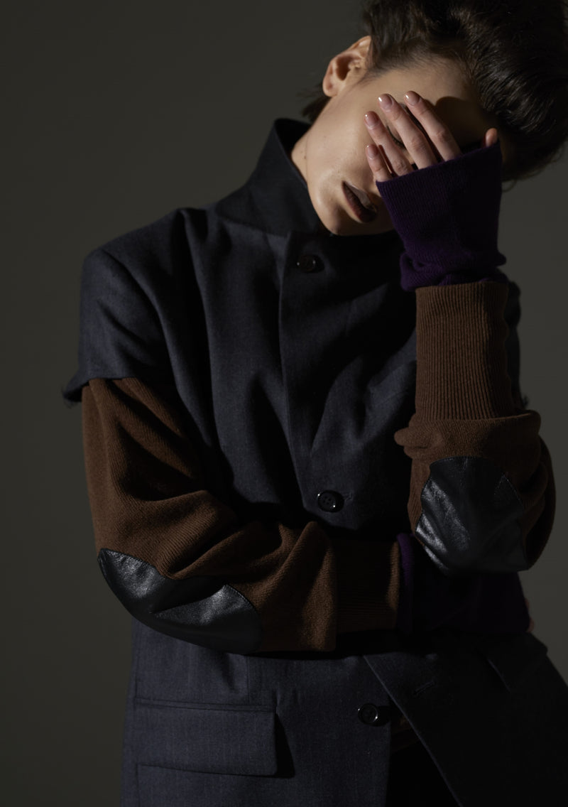 Wool Gabardine Short Sleeve Jacket
