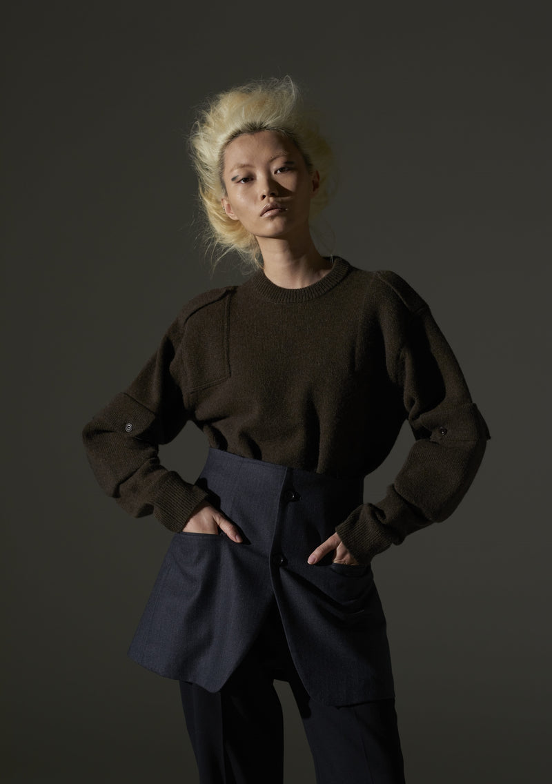 Wool Gabardine Transform Skirt