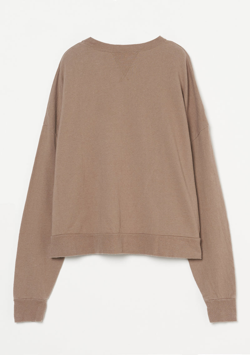 Cotton Linen Crew Sweat Shirt