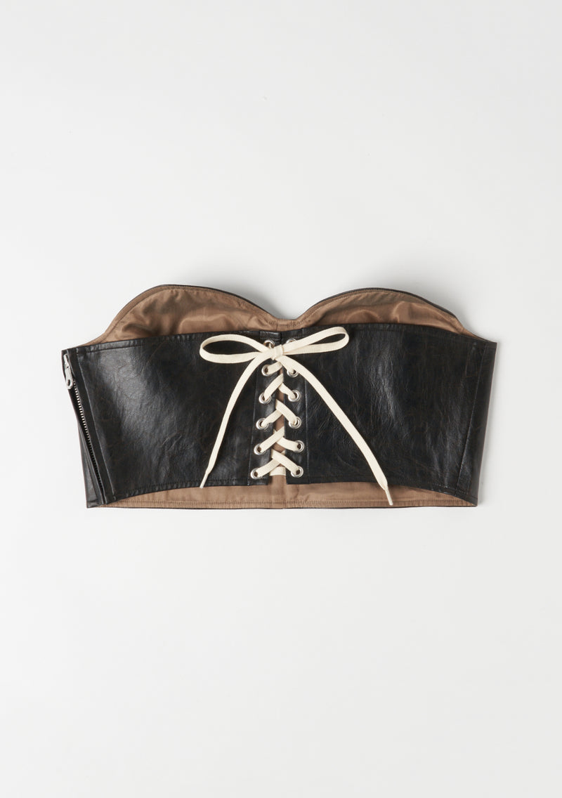 Fake Leather Bra Top