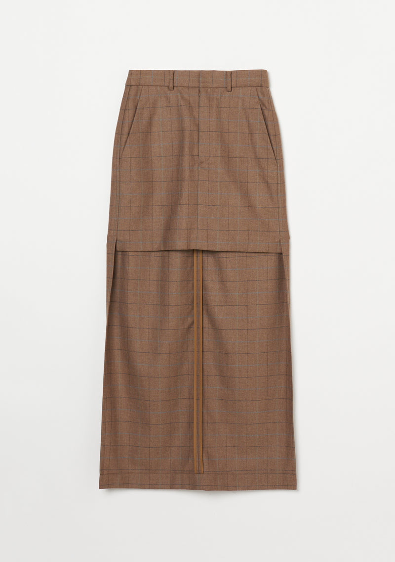 2-Way Tight Skirt BEIGE CHECK