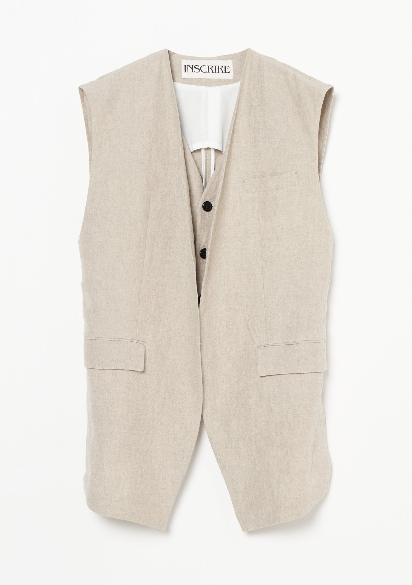 ollun オルン ジレ ベスト linen gilet natural ollun linen gilet リネン ジレ (SAND BEIGE) - メルカリ