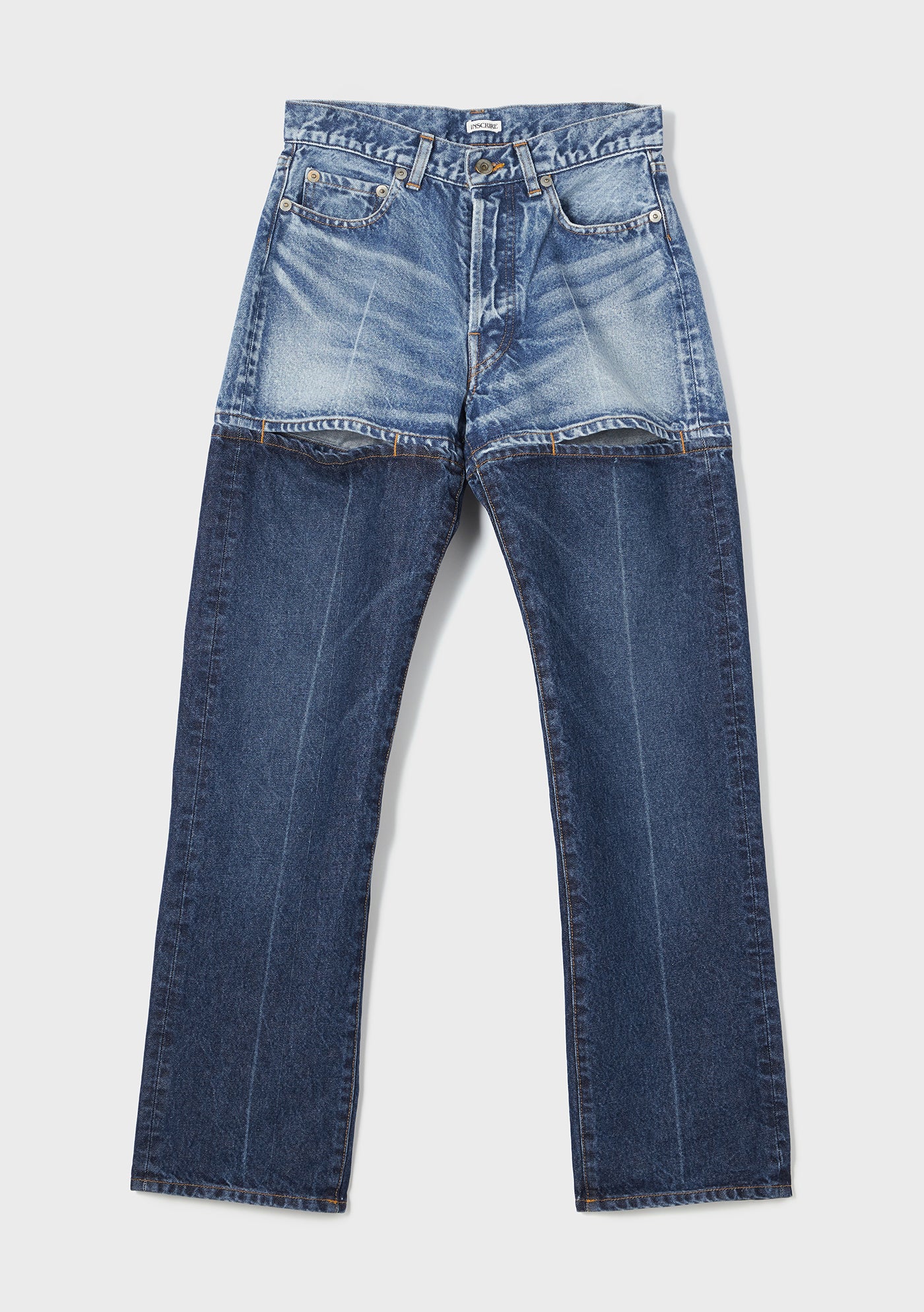 大人女性の COLOR BLOCK INSCRIRE – DENIM STRAIGHT パンツ