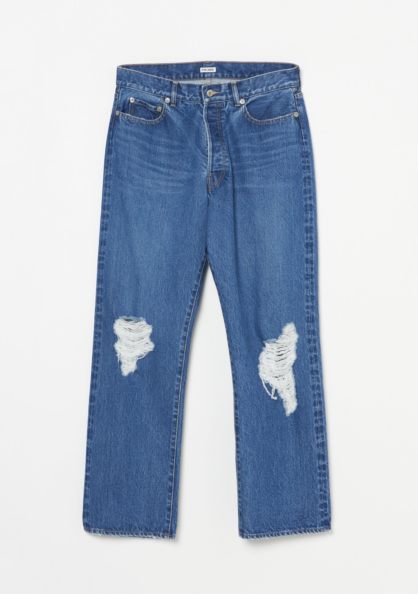 Crash Straight Denim 【BLUE USED】 – INSCRIRE