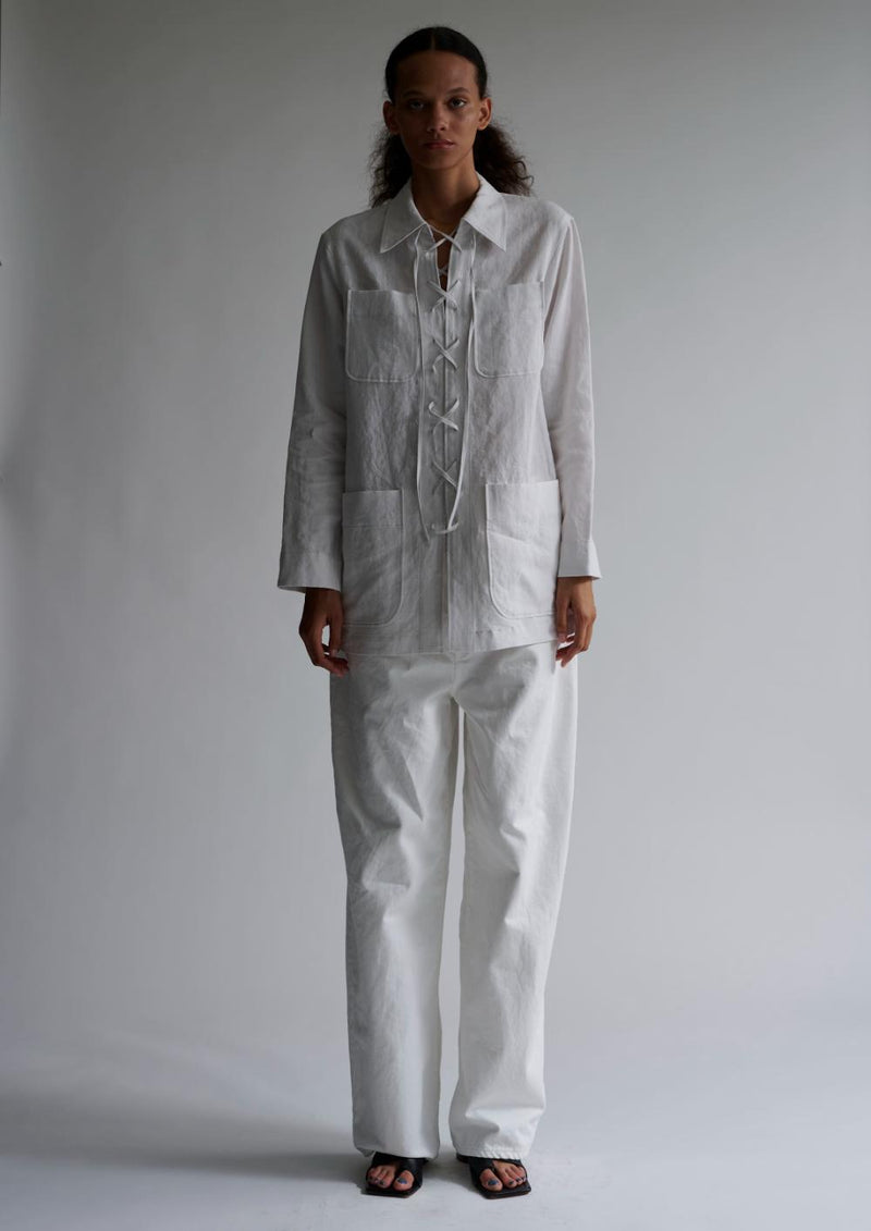 【25SS PRE ORDER】Linen Laceup Shirt