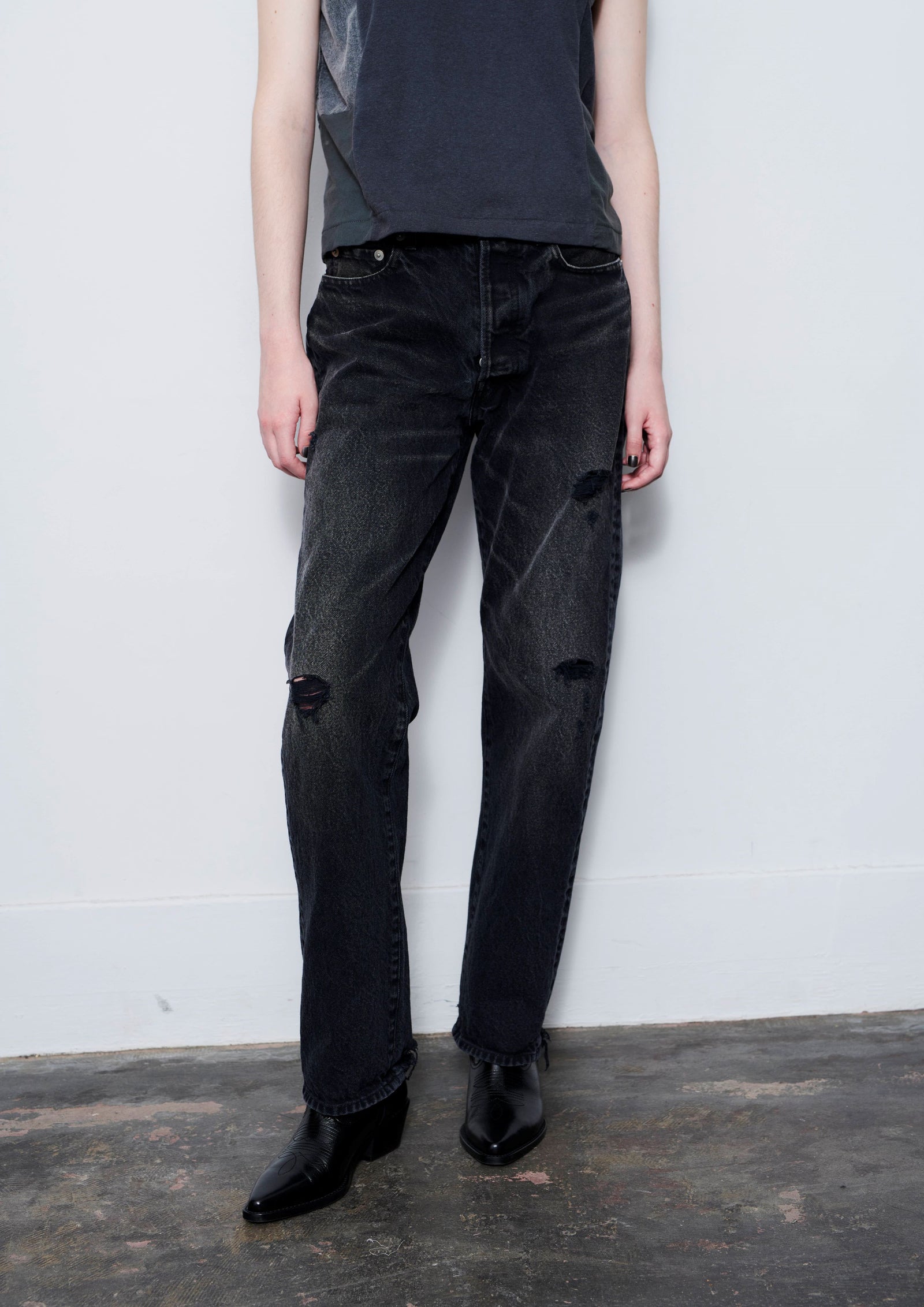 ジェニ着用  90'sstraightブラックデニム24 Straight Destroyed 5PK Pants – INSCRIRE