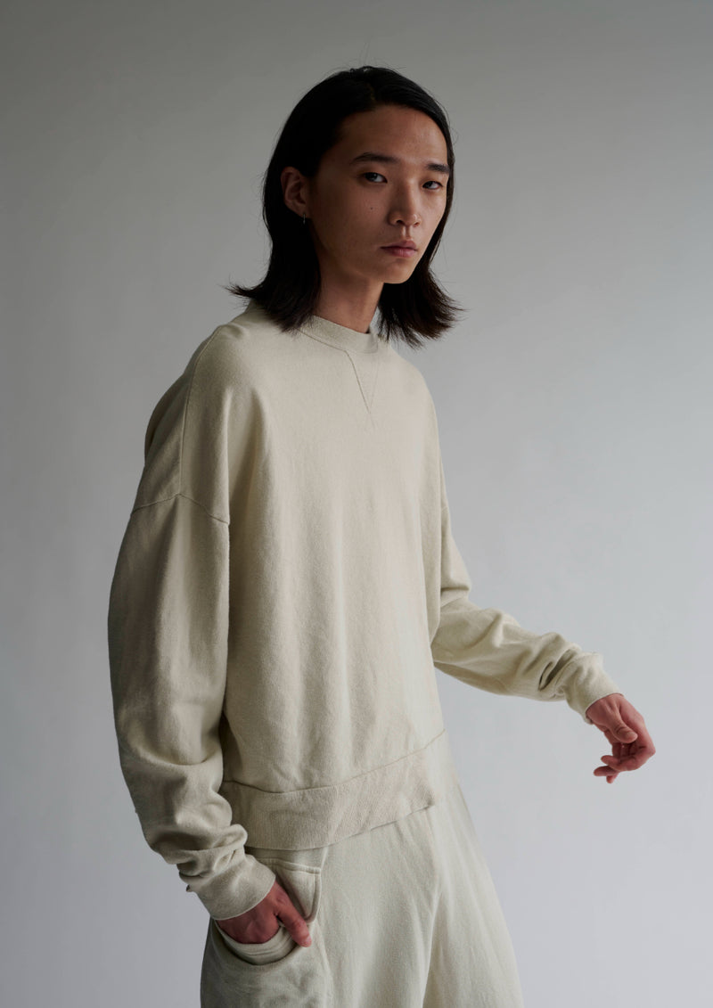 【25SS PRE ORDER】Cotton Linen Crew Sweat Shirt