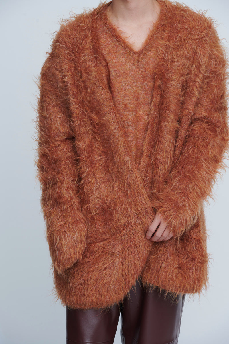 Shaggy V-Neck Cardigan