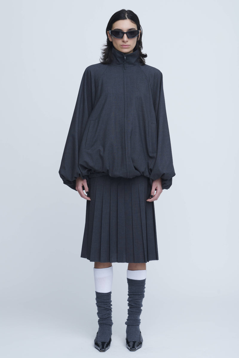 Wool Wrap Pleats Skirt　