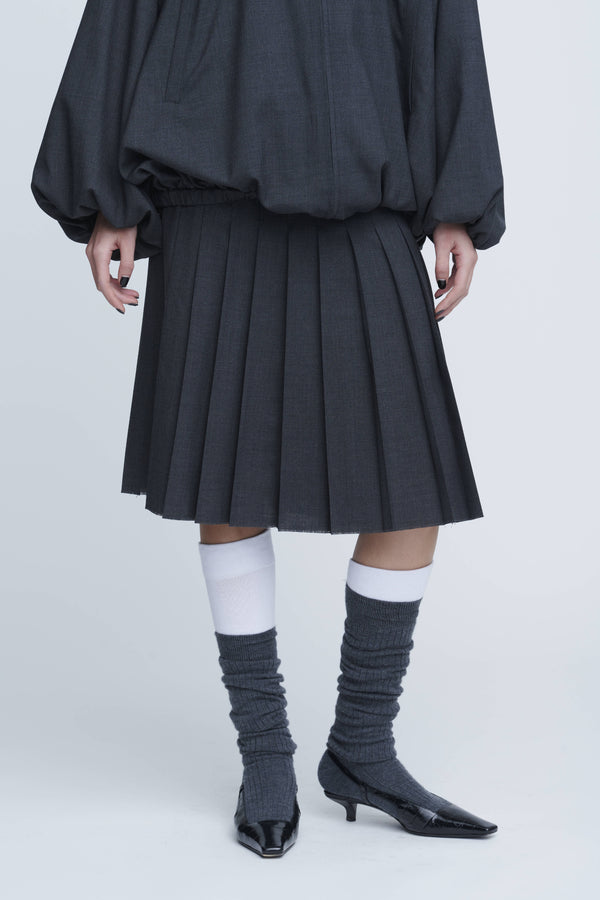 Wool Wrap Pleats Skirt　