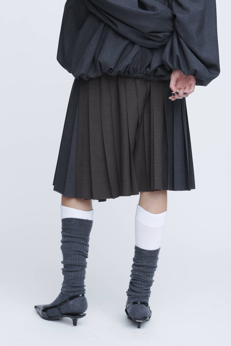 Wool Wrap Pleats Skirt　