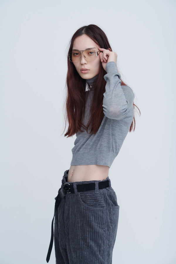 Wool Short Length Turtle Neck　