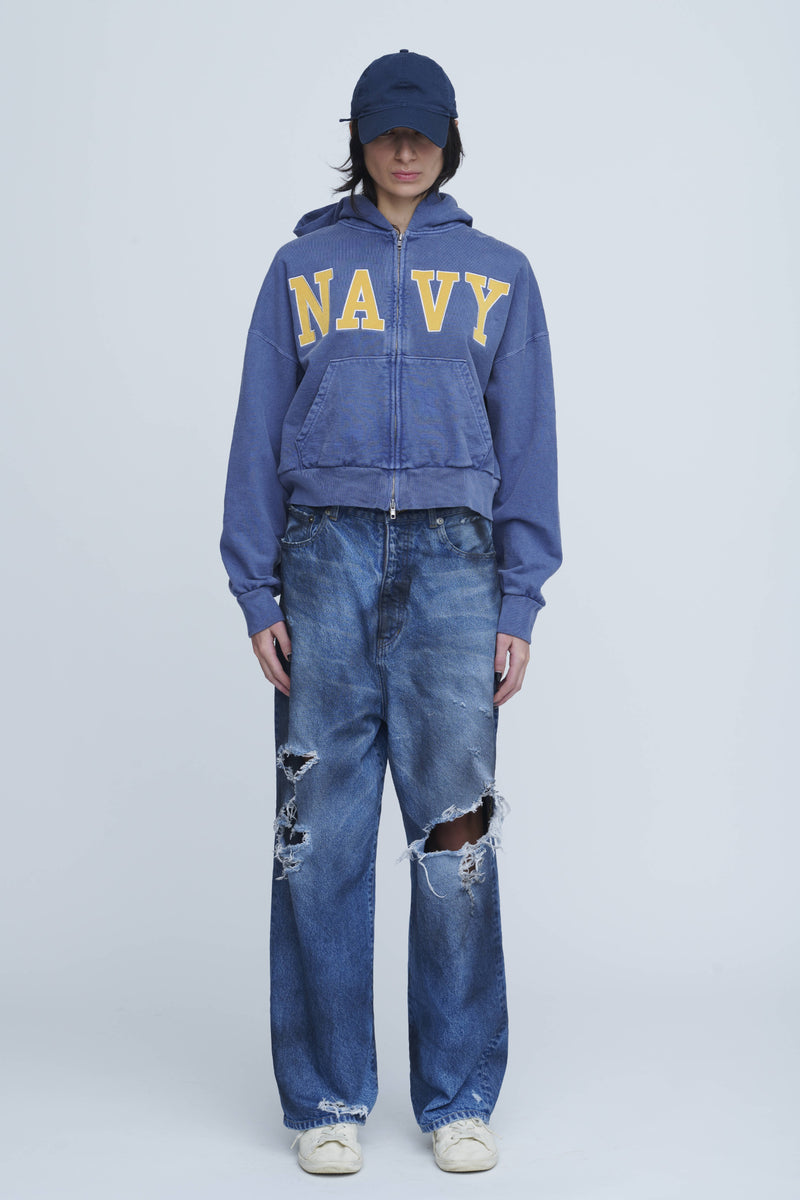 Navy Zip Hoodie　　