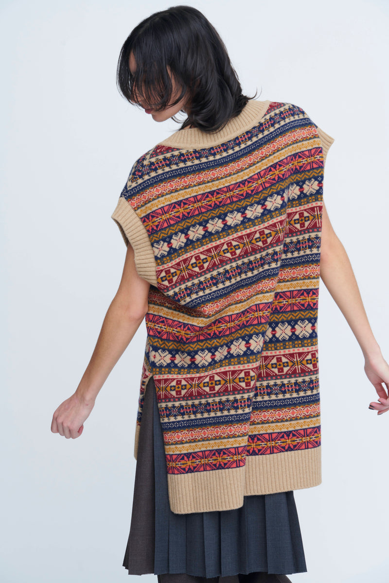 Fairisle V Neck Vest