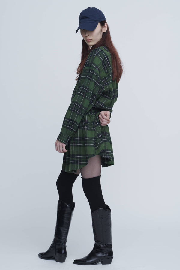 Flannel Shirt Dress　