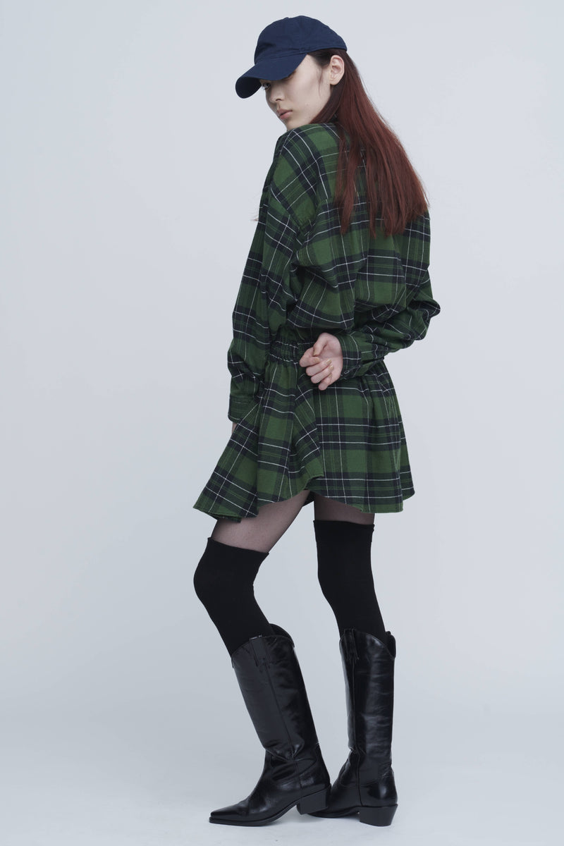 Flannel Shirt Dress　