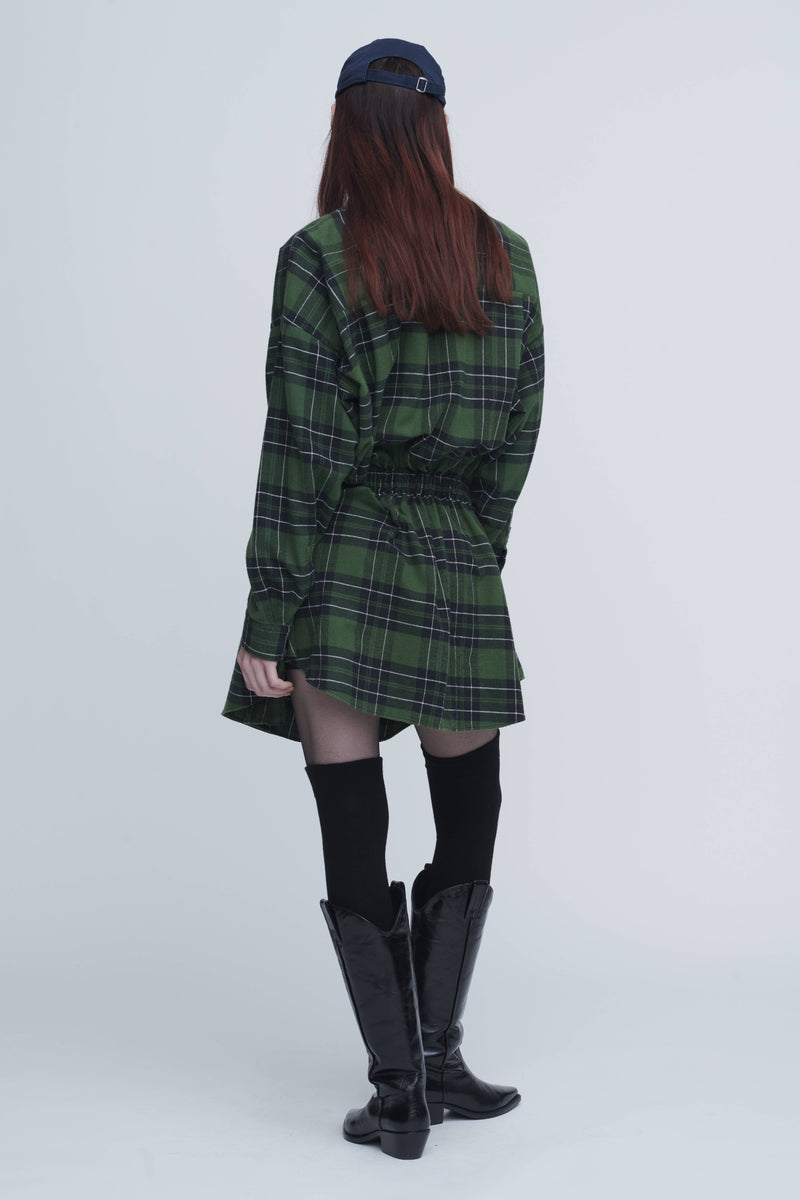 Flannel Shirt Dress　