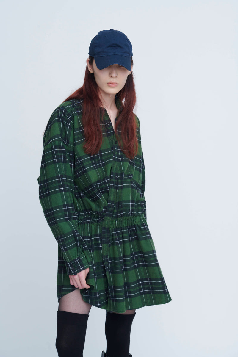 Flannel Shirt Dress　